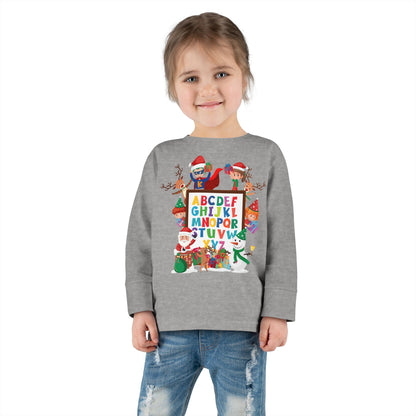 Toddler Long Sleeve Tee - Christmas alphabet with super kiddo - [[{"value":"Wonderwear Kid"}]]