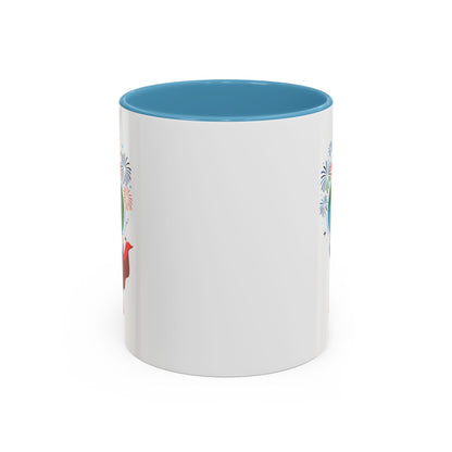 Accent Coffee Mug - Super kiddo holding globe - [[{"value":"Wonderwear Kid"}]]