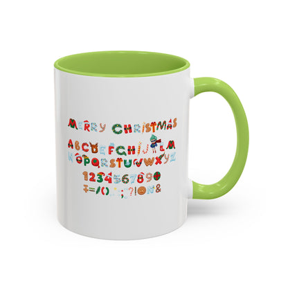 Accent Coffee Mug - Christmas alphabet - [[{"value":"Wonderwear Kid"}]]
