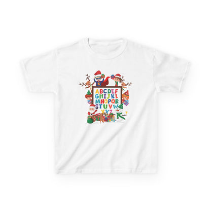 Kids Heavy Cotton™ Tee - Christmas alphabet with super kiddo - [[{"value":"Wonderwear Kid"}]]