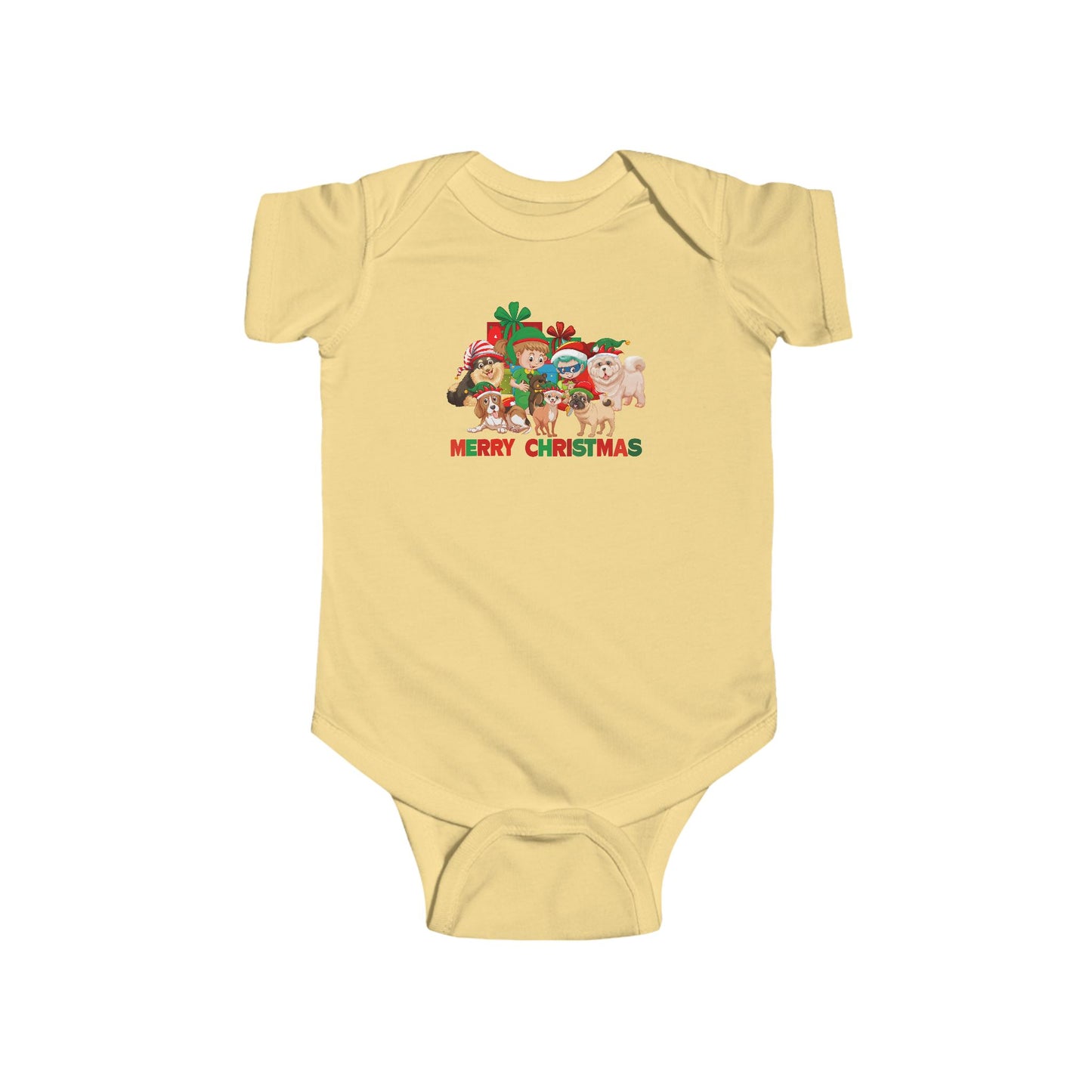 Infant Bodysuit - Christmas with super kiddo pet friends with text - [[{"value":"Wonderwear Kid"}]]