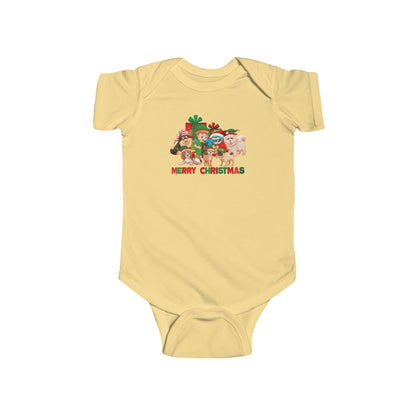 Infant Bodysuit - Christmas with super kiddo pet friends with text - [[{"value":"Wonderwear Kid"}]]