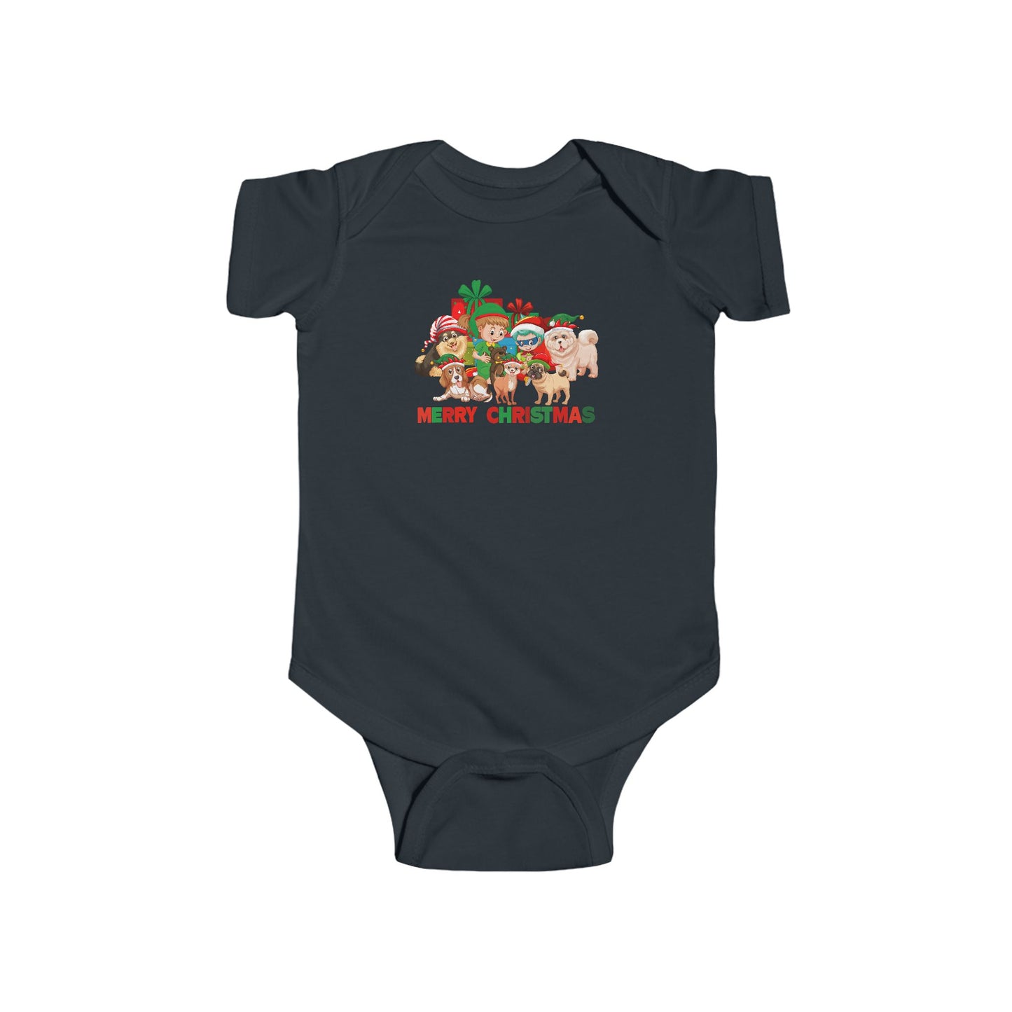 Infant Bodysuit - Christmas with super kiddo pet friends with text - [[{"value":"Wonderwear Kid"}]]