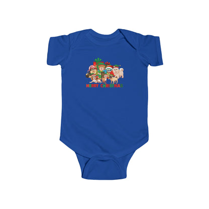 Infant Bodysuit - Christmas with super kiddo pet friends with text - [[{"value":"Wonderwear Kid"}]]