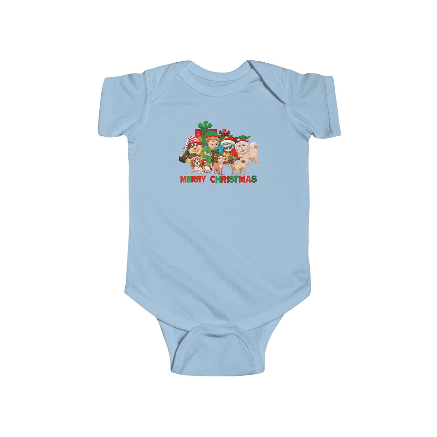 Infant Bodysuit - Christmas with super kiddo pet friends with text - [[{"value":"Wonderwear Kid"}]]