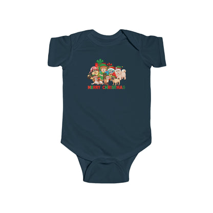 Infant Bodysuit - Christmas with super kiddo pet friends with text - [[{"value":"Wonderwear Kid"}]]