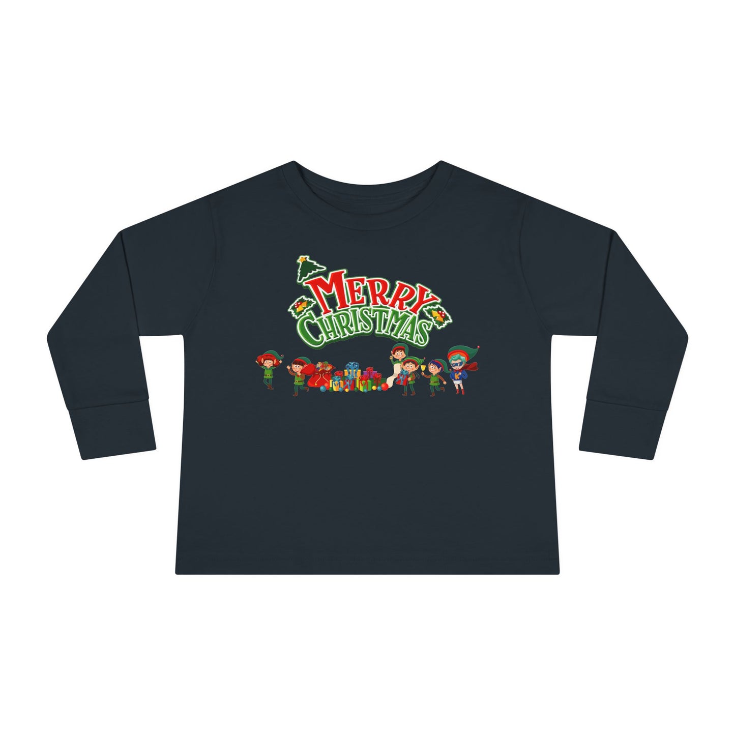 Toddler Long Sleeve Tee - Merry christmas from super friends - [[{"value":"Wonderwear Kid"}]]