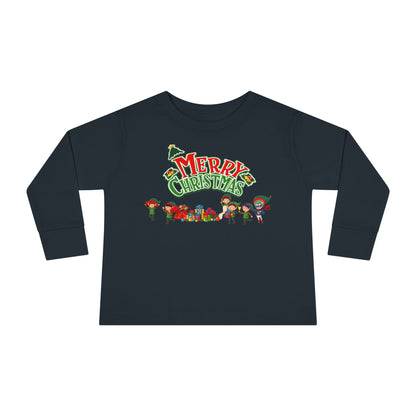 Toddler Long Sleeve Tee - Merry christmas from super friends - [[{"value":"Wonderwear Kid"}]]