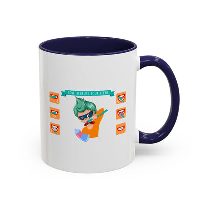 Accent Coffee Mug - Super kiddo how to brush teeth - [[{"value":"Wonderwear Kid"}]]