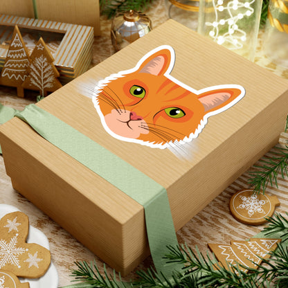 Kiss-Cut Stickers - Ginger Cat Face Printify