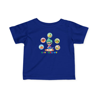 Infant Fine Jersey Tee - Supper kiddo showing healthy food to eat - [[{"value":"Wonderwear Kid"}]]