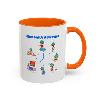 Accent Coffee Mug - Super kiddo daily routine - [[{"value":"Wonderwear Kid"}]]