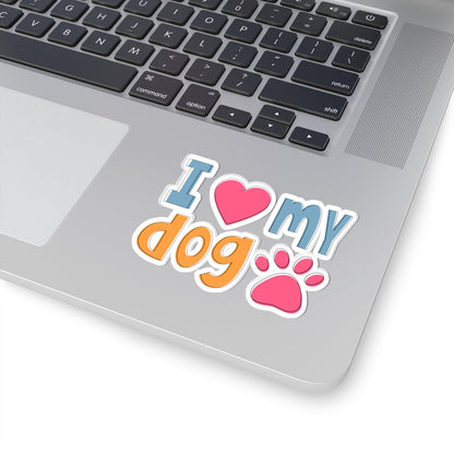 Kiss-Cut Vinyl Decals - I love my dog Printify