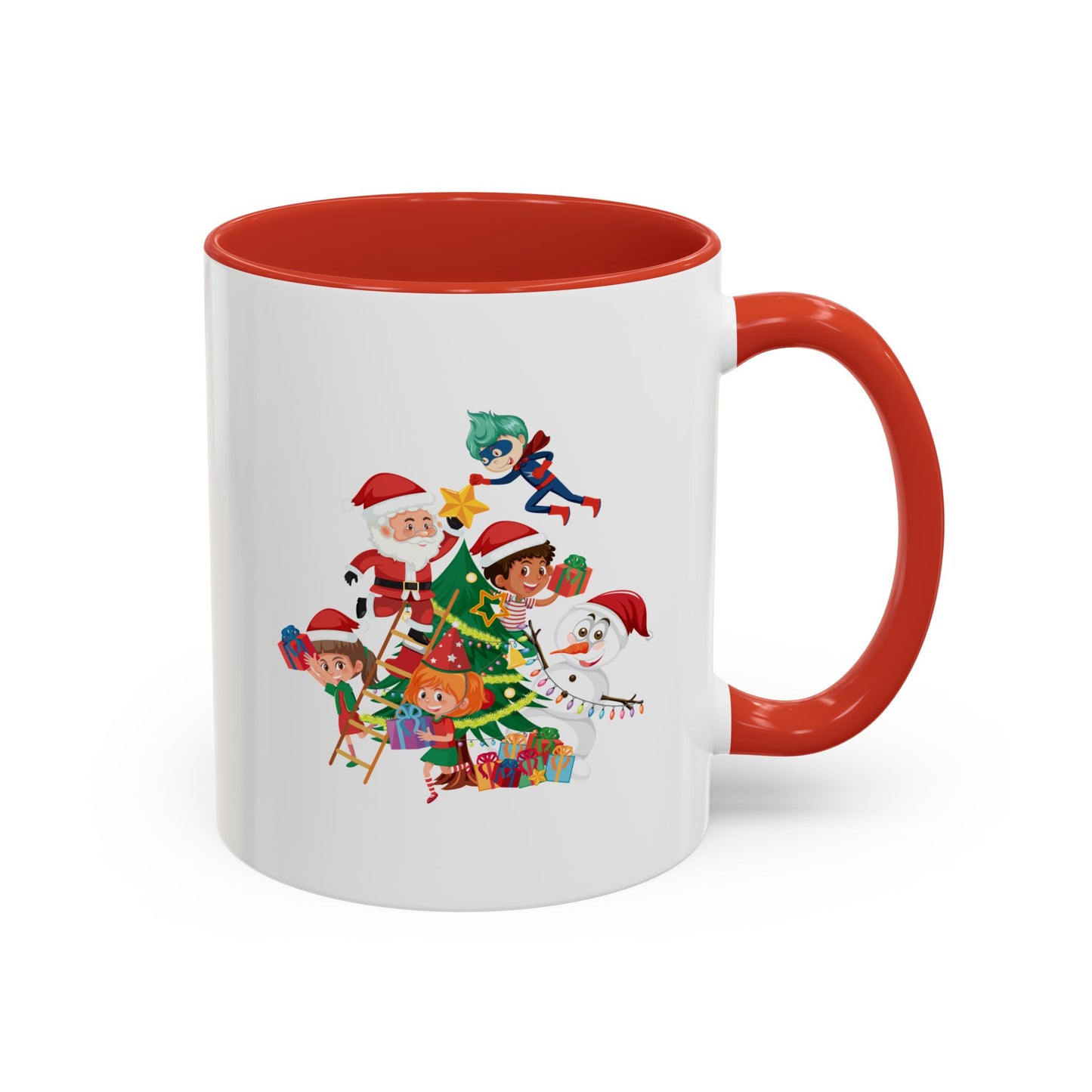 Accent Coffee Mug - Super kiddo making christmas tree