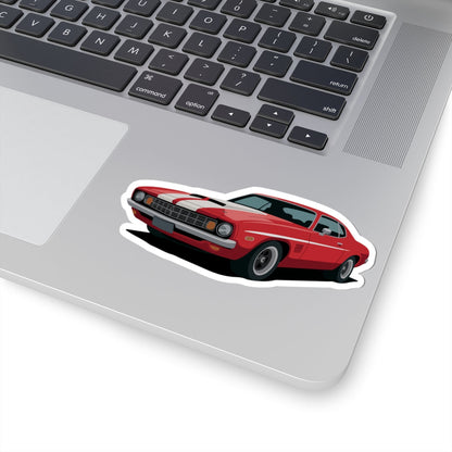 Kiss-Cut Vinyl Decals - Red muscle car Printify