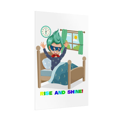 Rolled Posters - Super kiddo teaches us to wake up early - [[{"value":"Wonderwear Kid"}]]