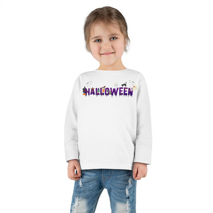 Toddler Long Sleeve Tee - Holloween word Printify