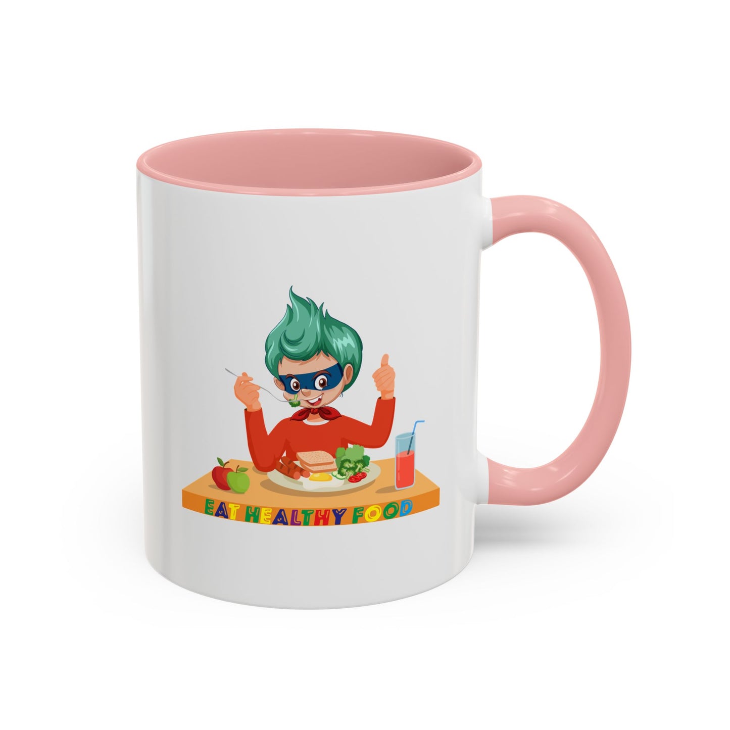 Accent Coffee Mug - Super kiddo eating healthy breafast