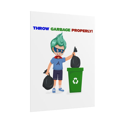 Rolled Posters - Super kiddo taking trash out - [[{"value":"Wonderwear Kid"}]]