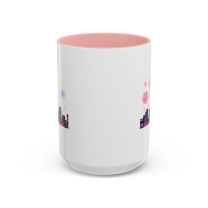 Accent Coffee Mug - Super kiddo with fireworks with text - [[{"value":"Wonderwear Kid"}]]