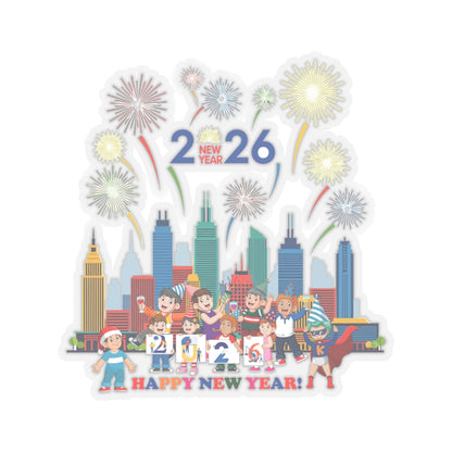 Kiss-Cut Stickers - Happy new year with fireworks - [[{"value":"Wonderwear Kid"}]]