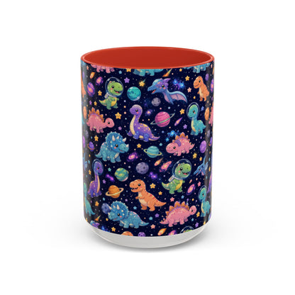Accent Coffee Mug  (11/15 oz) - Cosmic dinosaurs