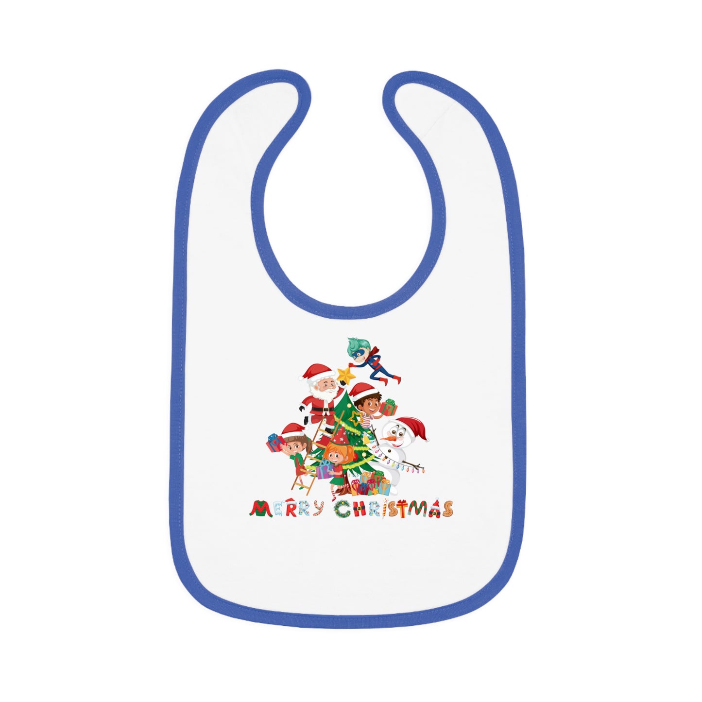 Baby Bib - Super kiddo making christmas tree with text