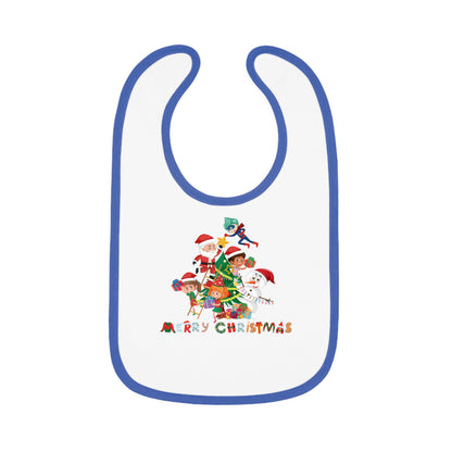 Baby Bib - Super kiddo making christmas tree with text - [[{"value":"Wonderwear Kid"}]]