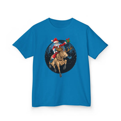 Kids Heavy Cotton™ Tee - Super kiddo riding a reindeer - [[{"value":"Wonderwear Kid"}]]
