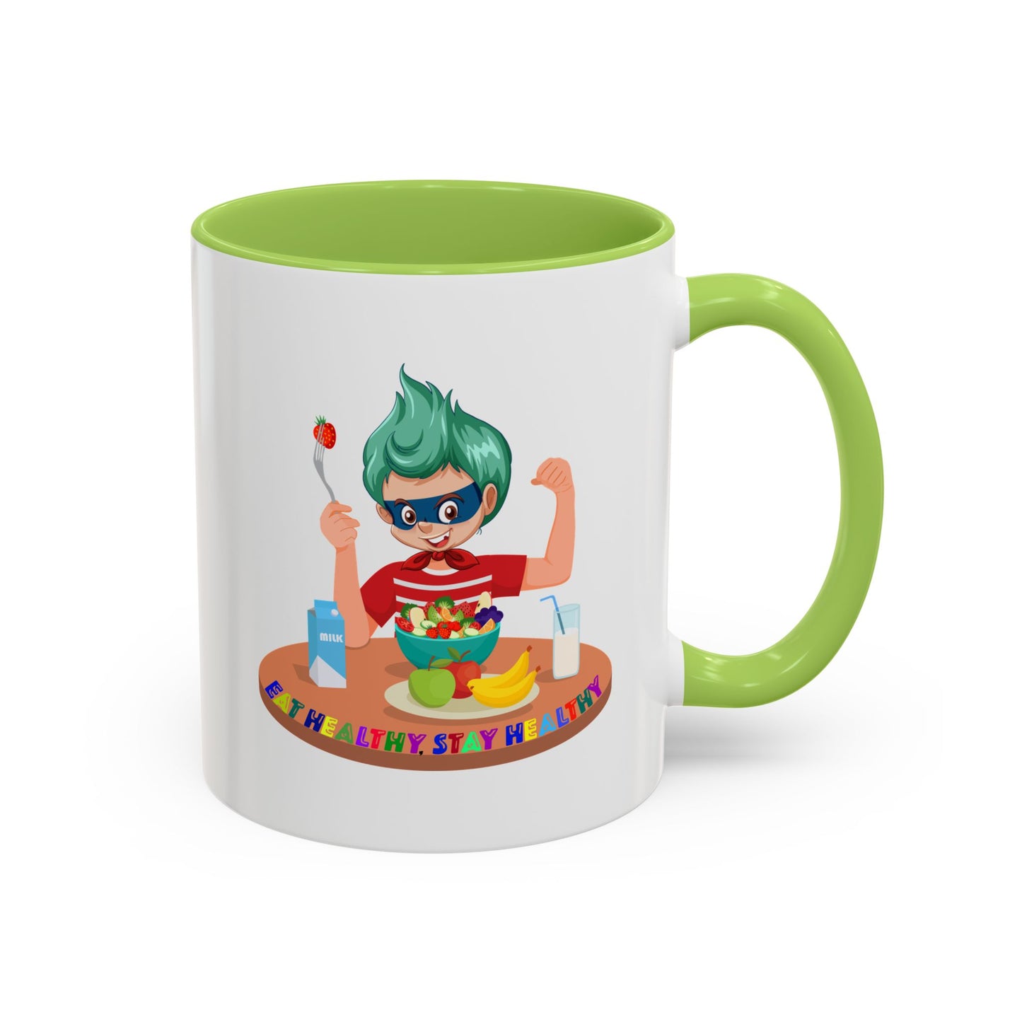 Accent Coffee Mug - super kiddo eating healthy food
