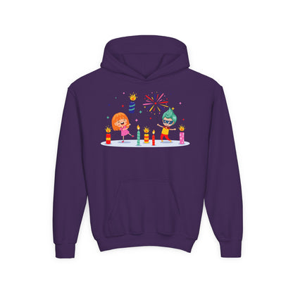 Youth Heavy Blend Hooded Sweatshirt - Super kiddo lighting fireworks - [[{"value":"Wonderwear Kid"}]]