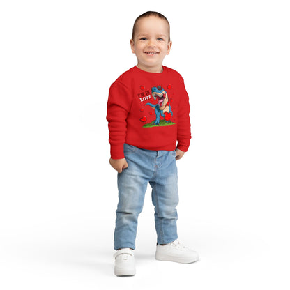 Toddler Sweatshirt -Dinosaur and heart design for valentines - [[{"value":"Wonderwear Kid"}]]