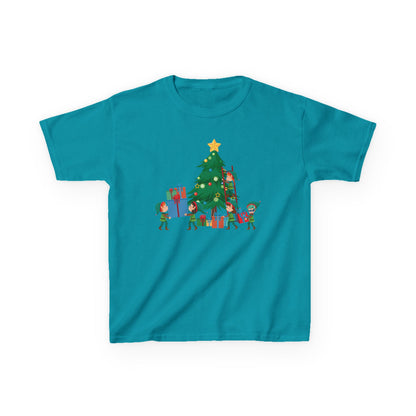 Kids Heavy Cotton™ Tee - Super kiddo putting gifts on christmas tree - [[{"value":"Wonderwear Kid"}]]