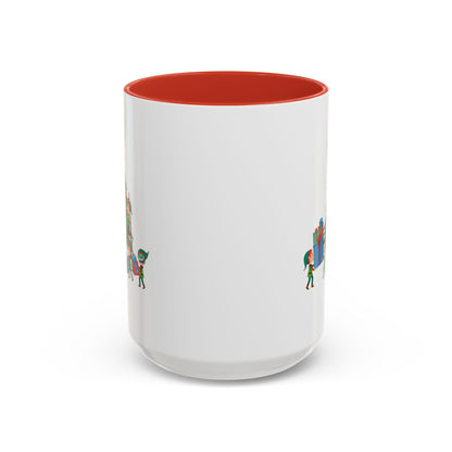Accent Coffee Mug - Super kiddo putting gifts on christmas tree - [[{"value":"Wonderwear Kid"}]]