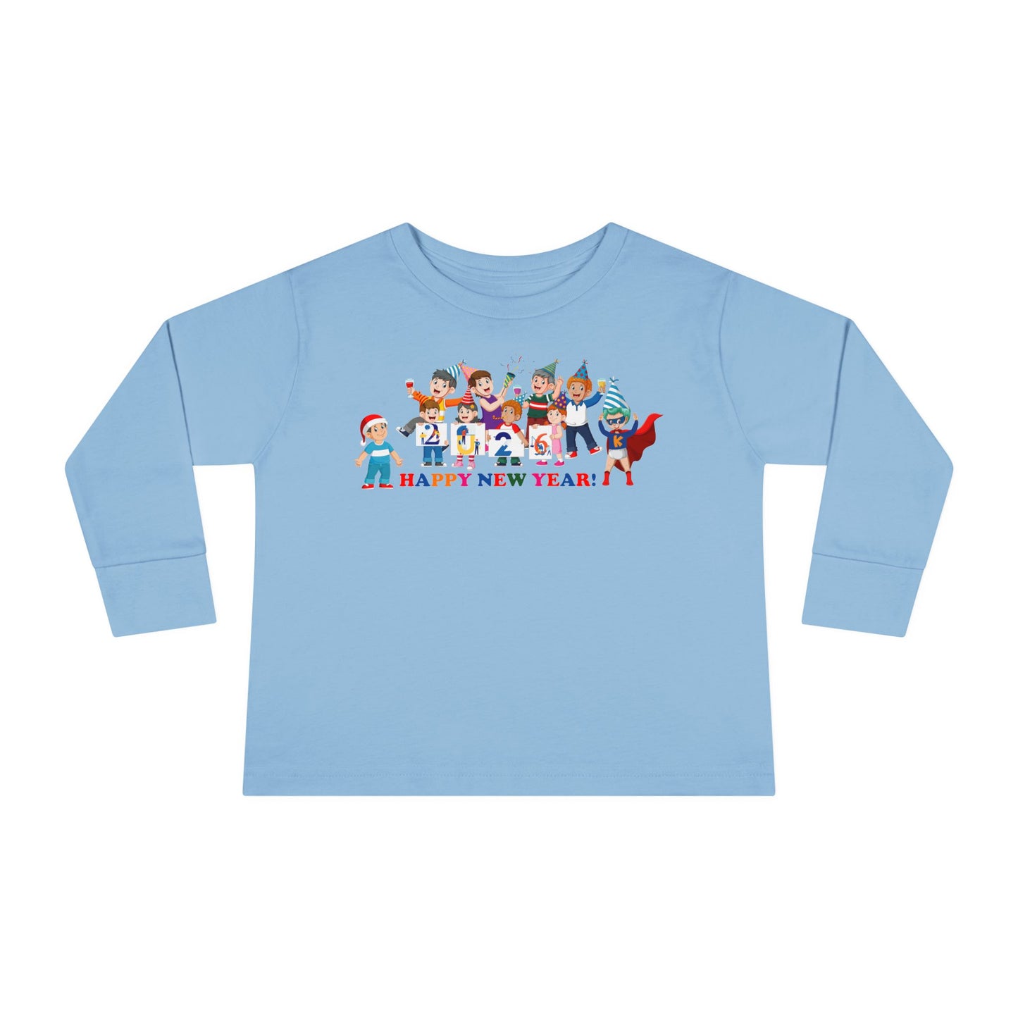Toddler Long Sleeve Tee - Happy new year from super kiddo - [[{"value":"Wonderwear Kid"}]]