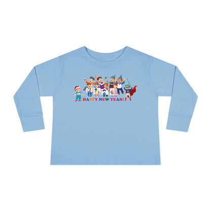 Toddler Long Sleeve Tee - Happy new year from super kiddo - [[{"value":"Wonderwear Kid"}]]