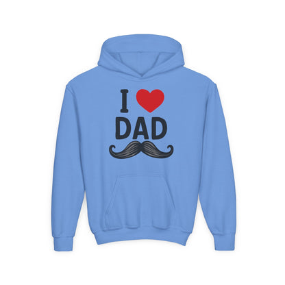 Youth Heavy Blend Hooded Sweatshirt - I love dad Printify