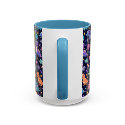Accent Coffee Mug  (11/15 oz) - Cosmic dinosaurs