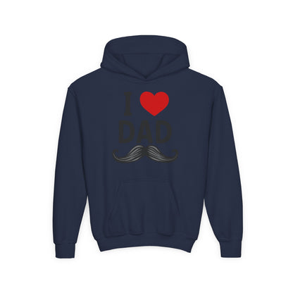Youth Heavy Blend Hooded Sweatshirt - I love dad Printify