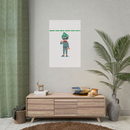 Rolled Posters - Super kiddo brushing teeth - [[{"value":"Wonderwear Kid"}]]