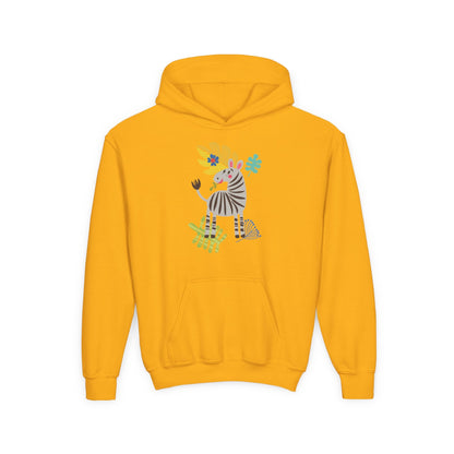 Youth Heavy Blend Hooded Sweatshirt -Zebra Printify