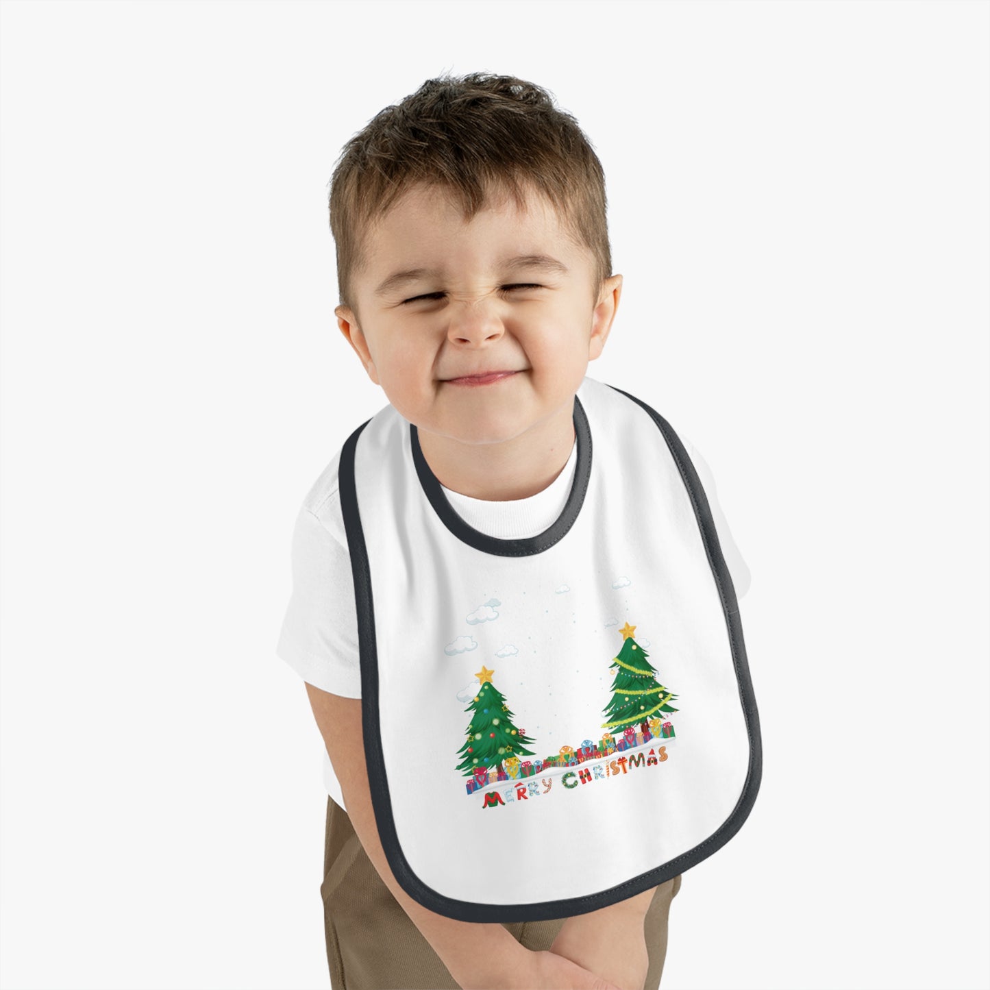 Baby Bib - Christmas and snowing