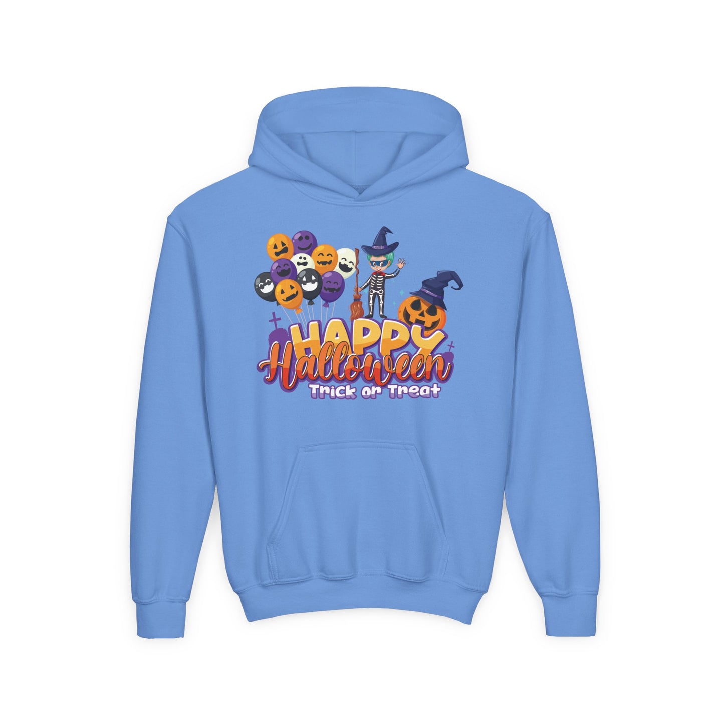 Youth Heavy Blend Hooded Sweatshirt - Happy halloween trick or treat