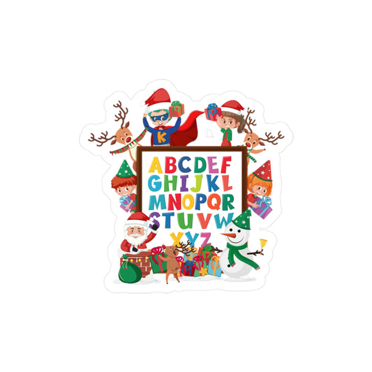 Christmas Kiss-Cut Vinyl Decals – Christmas alphabet with super kiddo - [[{"value":"Wonderwear Kid"}]]