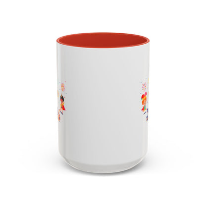 Accent Coffee Mug - Super kiddo and other hero - [[{"value":"Wonderwear Kid"}]]
