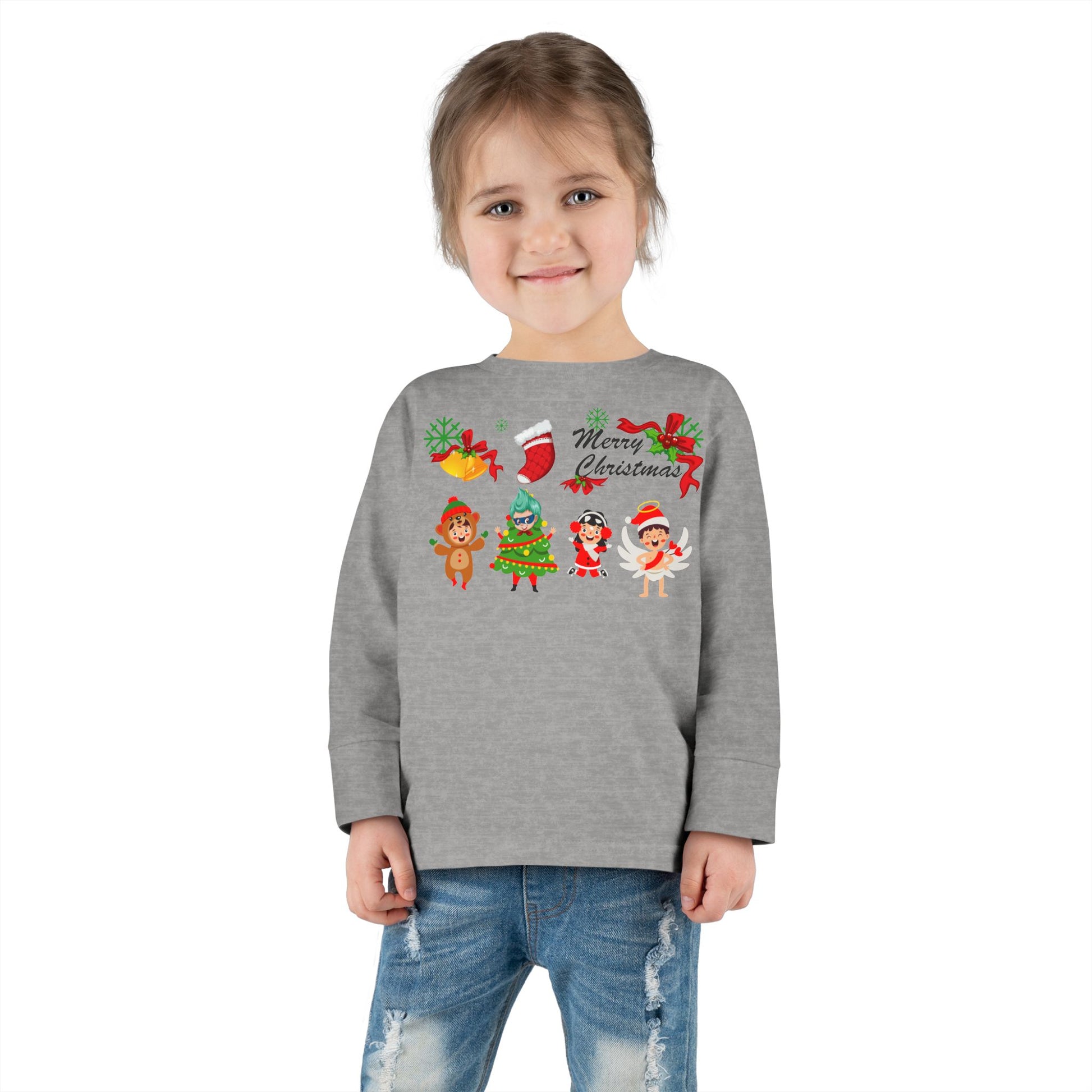 Toddler Long Sleeve Tee - Merry christmas from super kid - [[{"value":"Wonderwear Kid"}]]