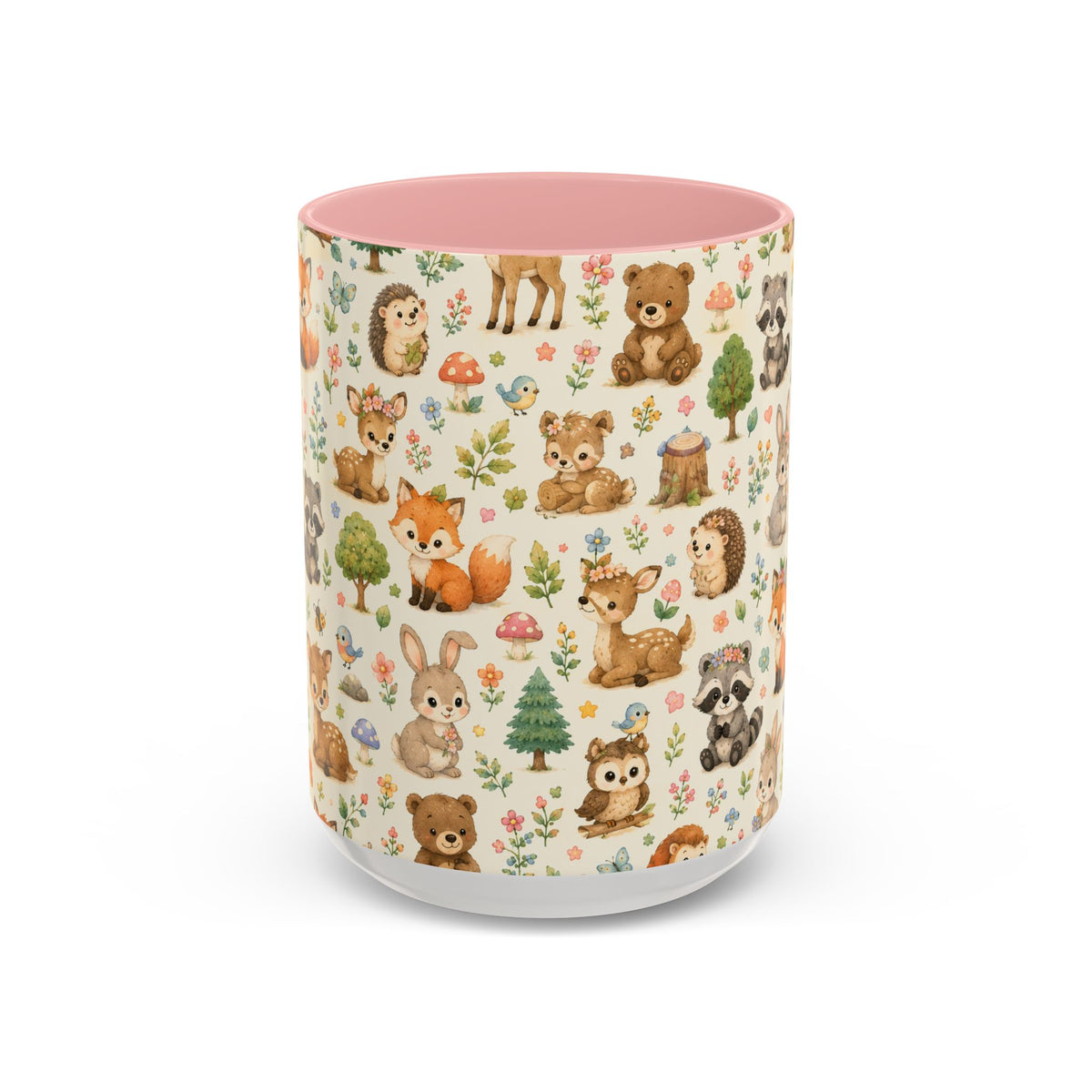 Accent Coffee Mug  (11/15 oz) - Whimsical Woodland Friends