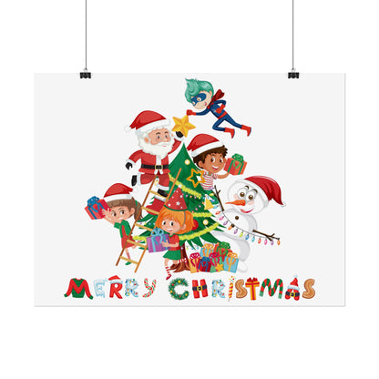 Rolled Posters - Super kiddo making christmas tree with text - [[{"value":"Wonderwear Kid"}]]