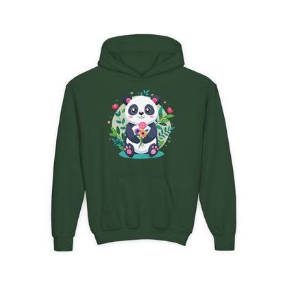 Youth Heavy Blend Hooded Sweatshirt - Adorable panda Printify