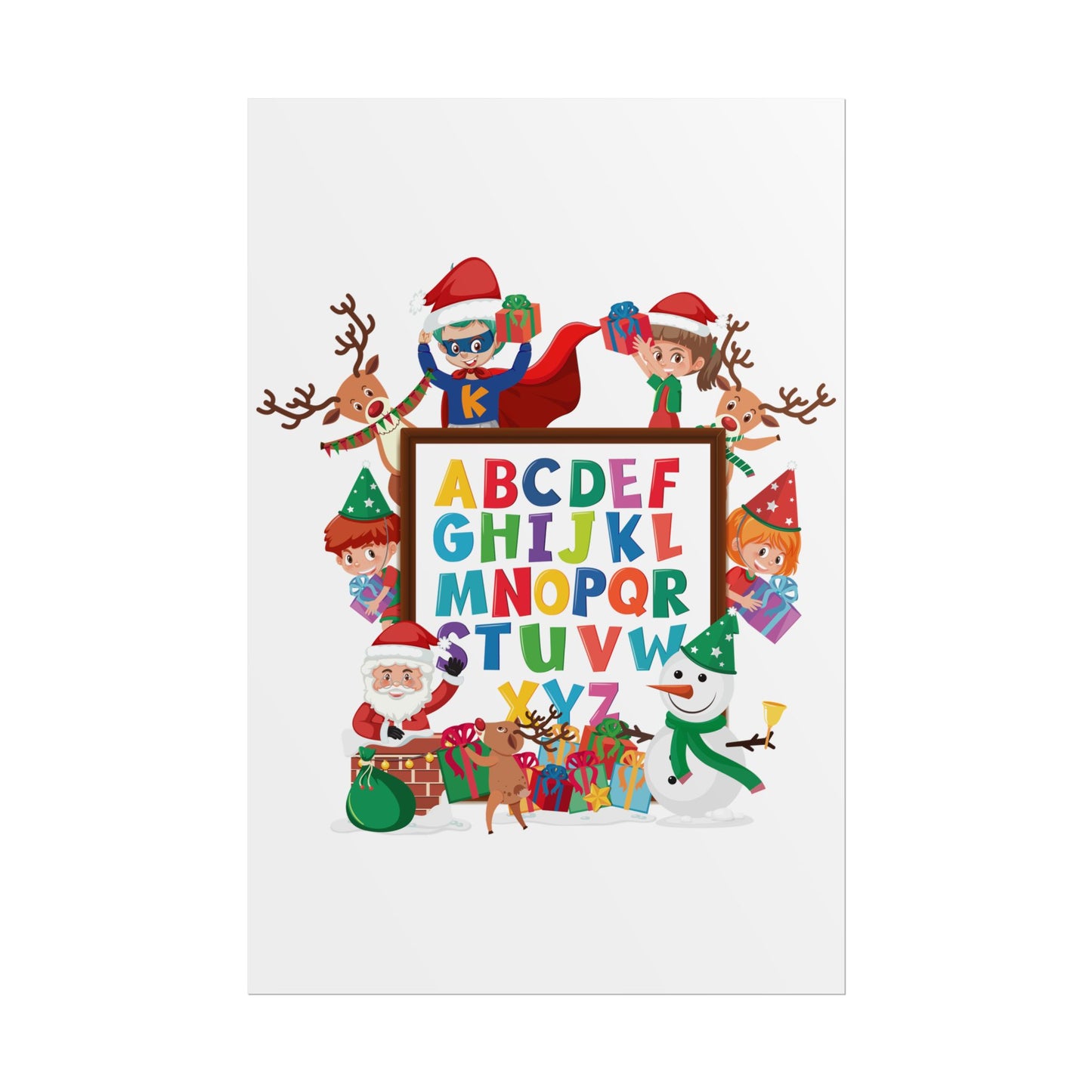 Rolled Posters - Christmas alphabet with super kiddo - [[{"value":"Wonderwear Kid"}]]